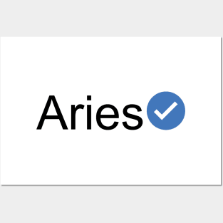 Verified Aries (Black Text) Posters and Art